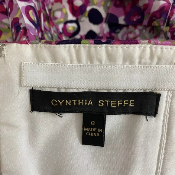 Cynthia Steffe Noelle Womens Strapless Dress Vibrant Colors Sz 6 - Picture 9 of 9